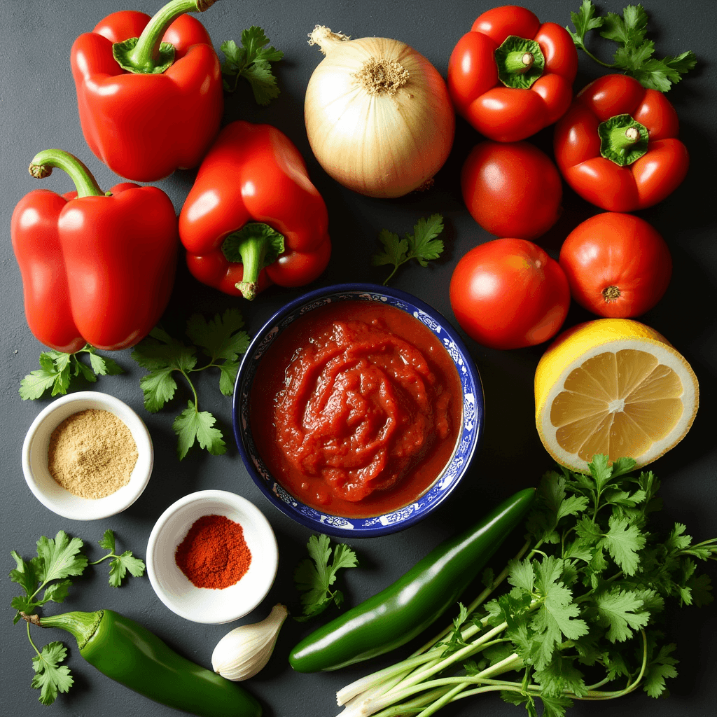 ingredients for sipepper-based sauce used in Mexican cooking